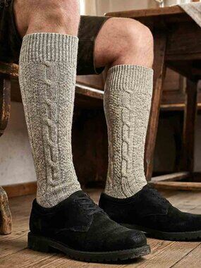 Men’s Grey Oktoberfest Socks  Authentic Bavarian Lederhosen Socks